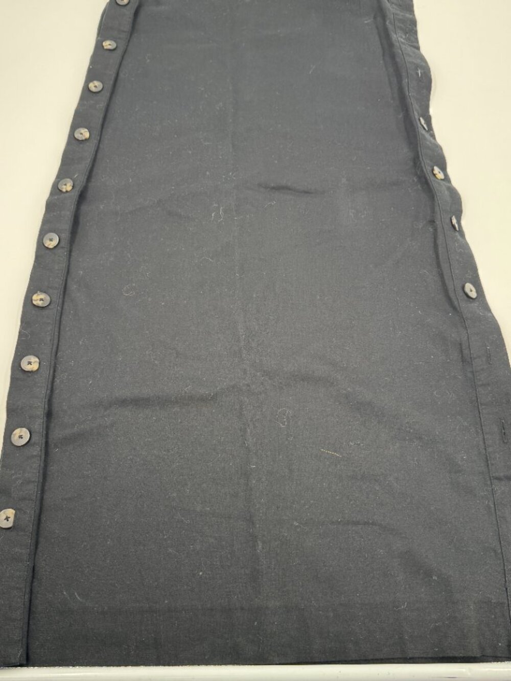 Madewell‎ Side-Button Midi Dress Womens XXS Black Linen Blend Sleeveless NA269 - Picture 4 of 8